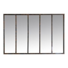Miroir rectangulaire style industriel effet métal rouillé L.137 x H.90 x ep.5 cm