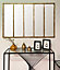 Miroir rectangulaire style industriel effet vieilli doré L.137 x H.90 x ep.5 cm