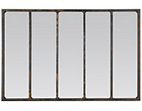 Miroir rectangulaire style jardin industriel effet métal rouillé L.137 x H.90 x ep.5 cm