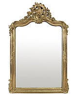 Miroir rectangulaire style vintage effet brillant doré L.46 x H.72 x ep.10 cm