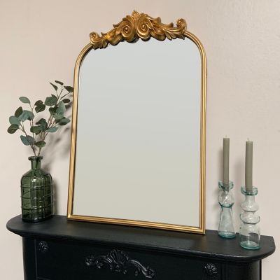 Miroir rectangulaire style vintage effet brillant doré L.60 x H.90 x ep.10 cm