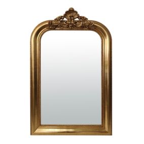 Miroir rectangulaire style vintage effet brillant doré Victoire L.66 x H.110 x ep.10 cm