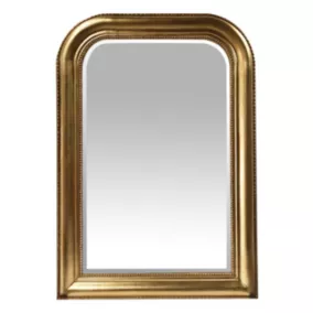 Miroir rectangulaire style vintage effet brillant doré Victoire L.66 x H.96 x ep.10 cm