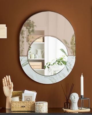 Miroir RETY 50 cm 65 cm Pierre Rose doré