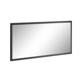 Miroir Romeo, Miroir de salle de bain, 100% Made in Italy, 120x2h60 cm, Anthracite Brillant