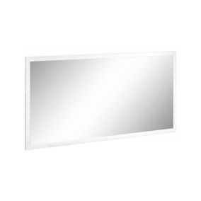 Miroir Romeo, Miroir de salle de bain, 100% Made in Italy, 120x2h60 cm, Blanc brillant