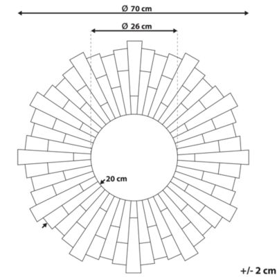 Miroir rond argenté élégant et rétro VIRE