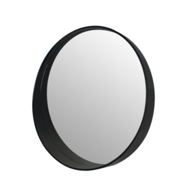 Miroir rond aspect bois noir Ø60cm Ariane