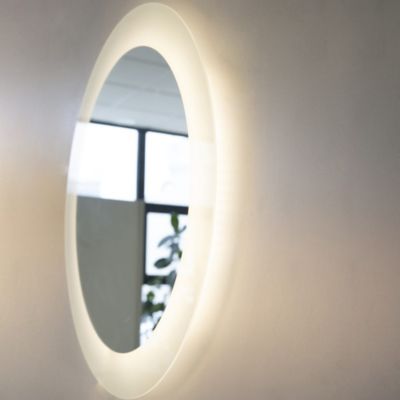 Miroir Rond Avec Contour Sablé Rétroéclairé 75Cm