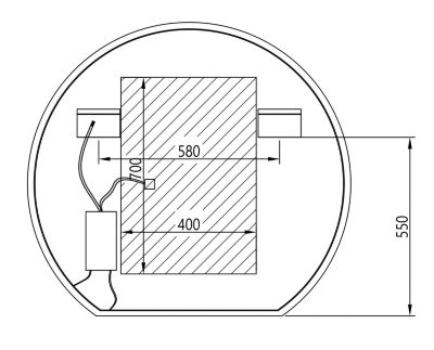 Miroir rond éclairage LED capteur tactile et fonction anti-buée et toilettes, cadre aluminium, BOVA 2.0, diam.110cm