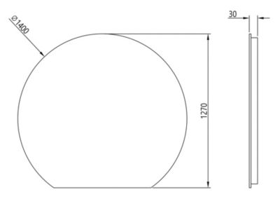 Miroir rond éclairage LED capteur tactile et fonction anti-buée et toilettes, cadre aluminium, BOVA 2.0, diam.140cm