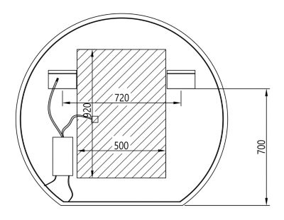 Miroir rond éclairage LED capteur tactile et fonction anti-buée et toilettes, cadre aluminium, BOVA 2.0, diam.140cm