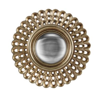 Miroir rond convexe dentelle doré Ø21.5cm Emde