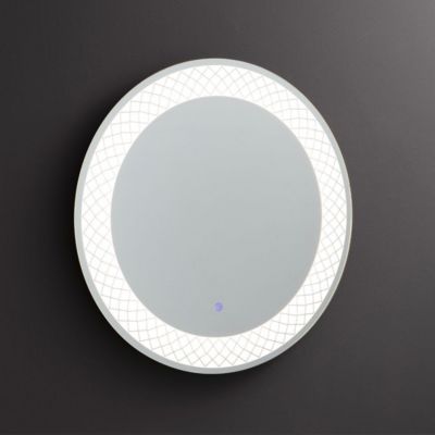 Miroir Rond De 70 Cm Avec Décoration Éclairée Par Led Et Capteur Tactile