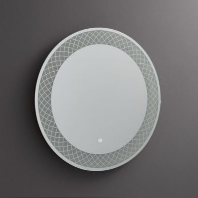 Miroir Rond De 70 Cm Avec Décoration Éclairée Par Led Et Capteur Tactile