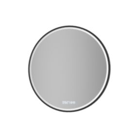 Miroir rond design éclairages LED avec bouton tactile, réglage de lumière, anti-buée et horloge- 8232-2.0, diam.60cm