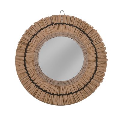 Miroir rond effet raphia ⌀34cm Ormani