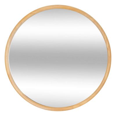 Miroir rond en bois Marron, H. 2 cm, KIM
