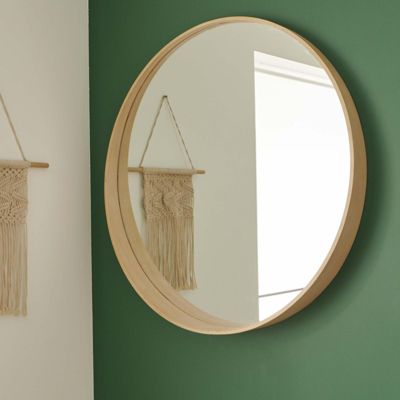 Miroir rond en chêne 80 cm VALI