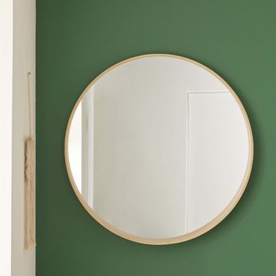 Miroir rond en chêne 80 cm VALI