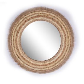 Miroir rond en fibres naturelles Ø98 x p.3,5 x ep.3,5 cm Ariane