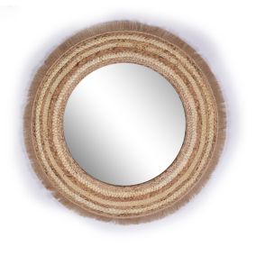 Miroir rond en fibres naturelles Ariane Ø98 x p.3,5 x ep.3,5 cm