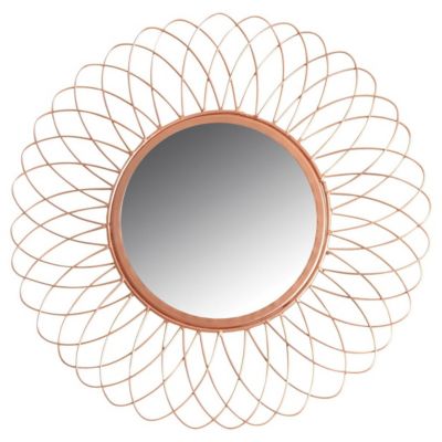 Miroir rond en métal cuivré  Type: Miroir