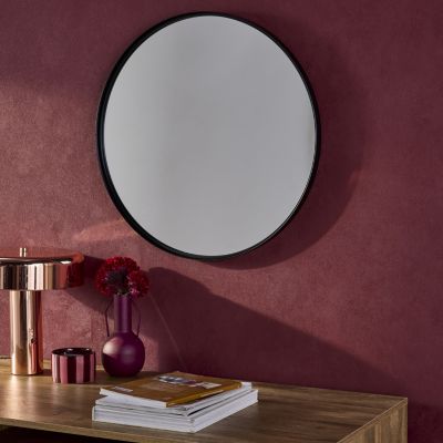 Miroir rond en métal D.60cm MABEL. noir
