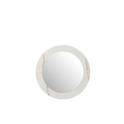 Miroir rond en verre blanc 60x60x2 cm