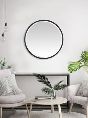 Miroir rond intemporel métal rond noir Ø60cm