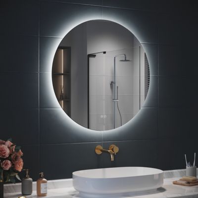 Miroir Rond Lumineux Salle de Bain LED Eclairage Intégré avec Fonction Anti-buée 80cm SIRHONA Mirroir Rond LED Rétro-éclairé