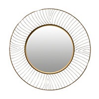 Miroir rond métal doré diam. 50 cm