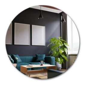 Miroir rond minimaliste Tulup 70 cm pour salle de bain 1 pièce