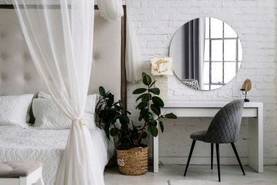 Tulup Miroir Mural Rond Asymétrique Moderne 100 Cm – Miroir Salle De Bain Sans Cadre – Design Incliné Élégant – Montage Facile