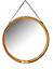Miroir rond rotin Bolivia Ø52 cm + lanière cuir