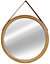 Miroir rond rotin lanière bambou Ø42 cm