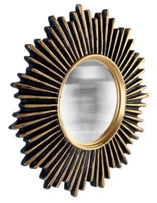 Miroir rond style vintage effet mat doré noir et doré ⌀20 x L.20 x H.20 x ep.5 cm