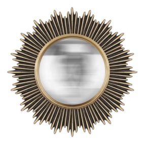 Miroir rond style vintage effet mat doré noir et doré ⌀45 x L.45 x H.45 x ep.5 cm