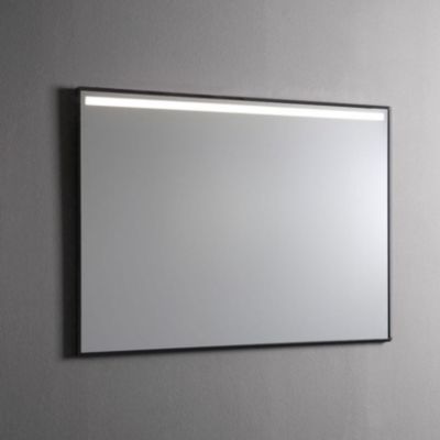 Miroir salle de bain 100x70 avec cadre noir et led