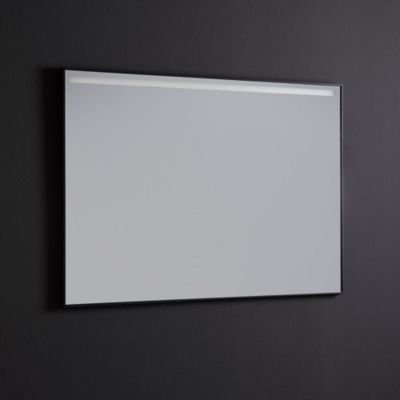 Miroir salle de bain 100x70 avec cadre noir et led