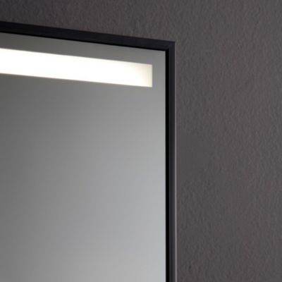 Miroir salle de bain 100x70 avec cadre noir et led