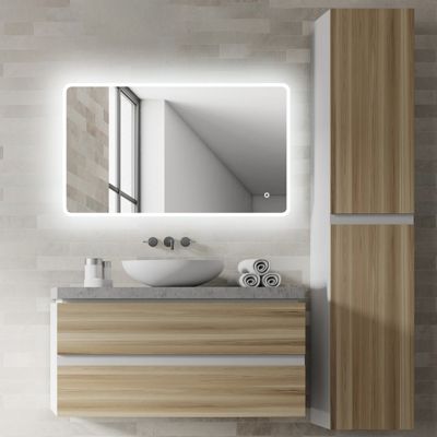 Miroir Salle de Bain - 120x70 cm - avec Éclairage Lumineux - RENZO