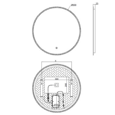 Miroir salle de bain - 60cm - Rond - Avec Led - RENZO