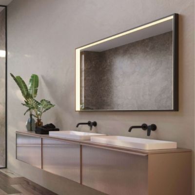 Miroir Salle de Bain ABILITY - 80x120cm - Noir Mat - Led Temp Variable - Anti-Buée & Détecteur de Mouvement - LEDIMEX