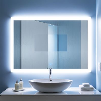 Miroir Salle de bain antibuée avec éclairage LED 70x50 installation réversible SANILAND
