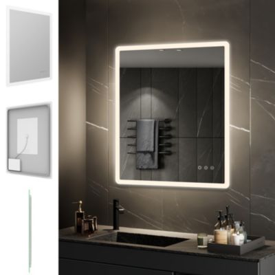 Miroir salle de bain BOLEO 80 x 100 cm LED lumineux 2100 lms anti-buée + réglage intensité & couleur - Saniverre