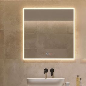 Miroir Salle de Bain BOSTON - 100x80cm - Éclairage Led Temp Variable - Tactiles On/Off & Anti-Buée - LEDIMEX