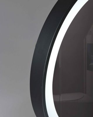 Miroir salle de bain, coiffeuse à LED 45cm à intensité variable avec cadre en aluminium noir LB-1200 LuxuryBain