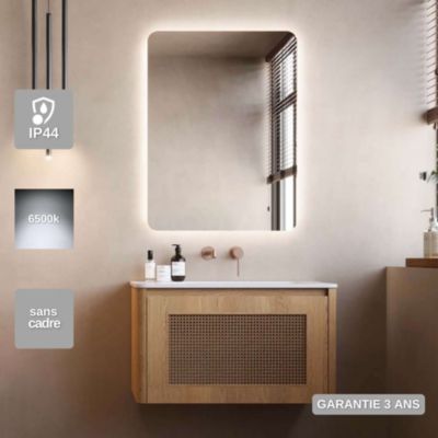 Miroir Salle de Bain DINAMARCA - 80x80cm - Led Rétro-éclairé (6500K) - LEDIMEX