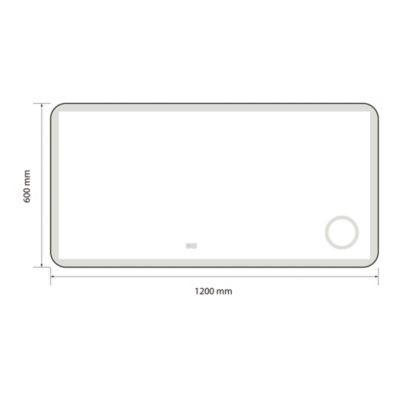 Miroir salle de bain LED 120x60cm anti buée avec cadre en aluminium noir et loupe x3 LB-4685B